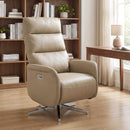 Poltrona Relax Elettrica Reclinabile a 160° 69,5x84x107,5 cm Girevole con Poggiapiedi e Presa USB in Pelle PU Marrone      