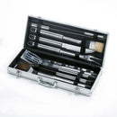 Set Valigetta Accessori per Barbecue Ompagrill in Alluminio da 12 Pezzi in Acciaio Inox
