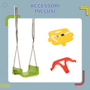 Altalena per Bambini 9-36 Mesi 42x33x120-180 cm in PP e PE con Corda
