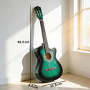 Chitarra Elettrica 38 Pollici 96,5x35,8x8,5 cm con Custodia Tracolla Plettri e Corde di Ricambio in Betulla Verde Scuro      
