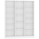 Libreria 149x23,6x188 cm con Ripiani Regolabili e Antiribaltamento in Truciolato e MDF Bianco      