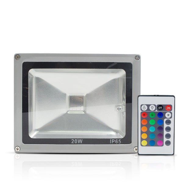 Faro Led RGB da Esterno 20W con Telecomando e Staffa per Parete Protezione IP65 acquista