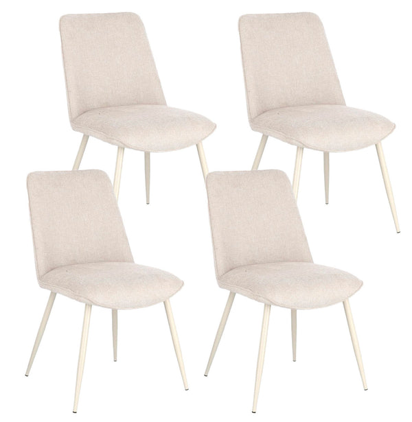 Set 4 Sedie 48x62x84 cm Cora in Tessuto Beige e Beige prezzo