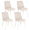 Set 4 Sedie 48x62x84 cm Cora in Tessuto Beige e Beige
