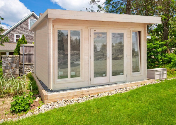 Casetta da Giardino Carla 4,08x2,68m Porta Doppia in Legno di Abete Grezzo online