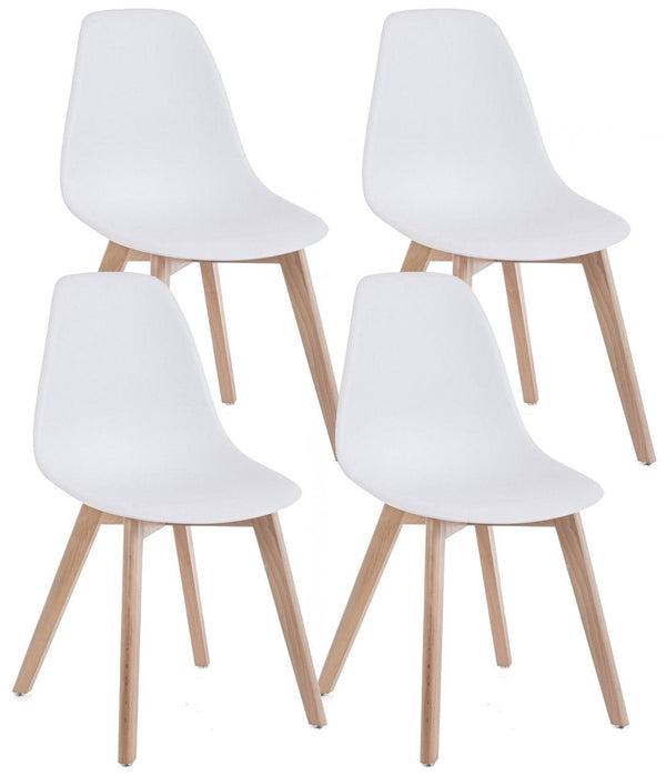 prezzo Set 4 Sedie 51,5x46,5x86 cm in Plastica Bianco