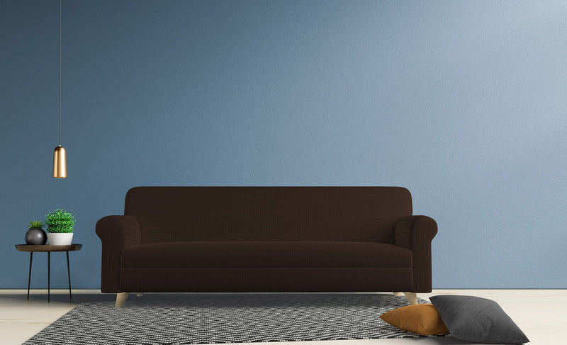 Copridivano Elasticizzato in Poliestere Leslie Marrone Varie Misure