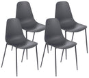 Set 4 Sedie 49x48,5x88 cm in Polipropilene Grigio Scuro