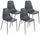 Set 4 Sedie 49x48,5x88 cm in Polipropilene Grigio Scuro