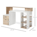Scrivania da Ufficio Porta PC 137x55x92 cm in Legno MDF Legno Naturale e Bianco