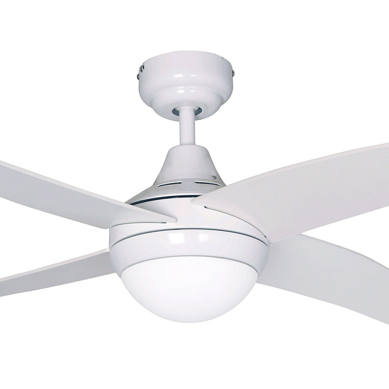 Ventilatore da Soffitto con 4 Pale e Lampada Ø122 cm 3 Velocità Sulion Fenix Bianco