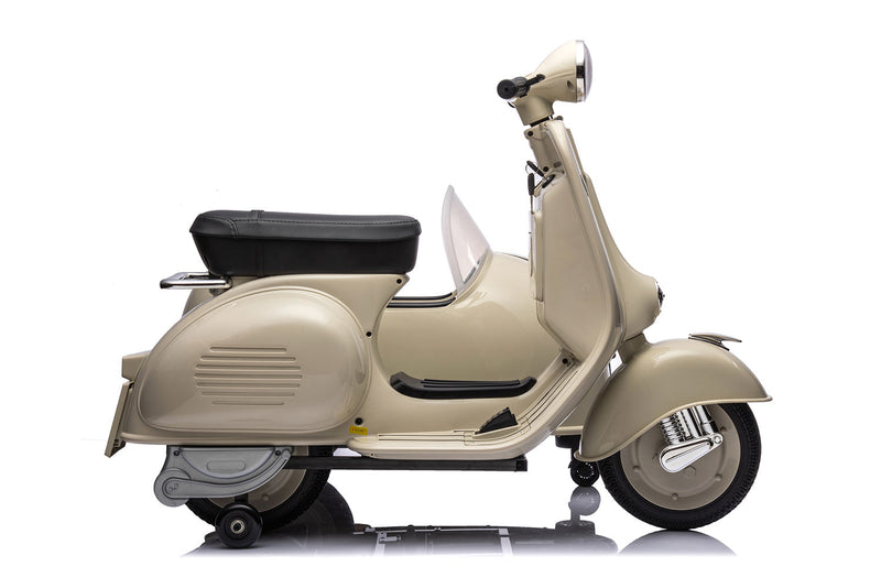 Moto Elettrica per Bambini Licenza Piaggio Vespa Sidecar 12V Crema  