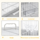 Gabbia per Uccelli con Posatoi Ciotole per Cibo e Maniglia 60x41x41 cm in Metallo Bianco