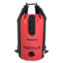 Sacca Impermeabile 20L in PVC con Custodia per Cellulare Nero e Rosso Ø25x61 cm 