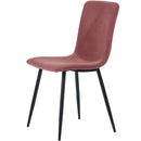 Set 4 Sedie per Sala da Pranzo in Velluto Rosa con Gambe Nere Seduta Ergonomica