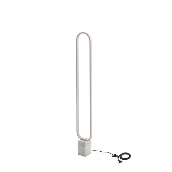 Lampada da Terra a LED 10x18xH125 cm in Metallo e Marmo Naos Bianco acquista