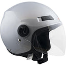 Casco Demi-Jet per Scooter Visiera Lunga SKA-P 1 LH Metropoli Silver Metal 