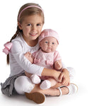 Bambola Bebè Neonato Lily con Pigiama Rosa 46cm JC Toys