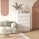 Cassettiera 6 Cassetti con Design Antiribaltamento 80x39x115 cm in Truciolato Bianco