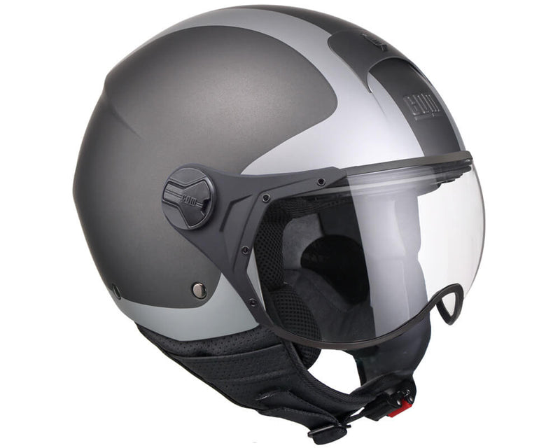Casco Demi-Jet per Scooter Visiera Sagomata CGM Positano 107V Titanium Opaco Varie Misure