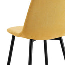 Set 4 Sedie da salotto Imbottite in Tessuto Bella Gialle