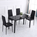 Tavolo Rettangolare 120x60x75 cm in Metallo e Vetro Temperato Nero  