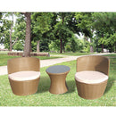 Salotto Impilabile in Polirattan per Arredo Esterno Giardino Colore Beige