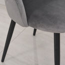 Set 2 Sedie Imbottite 50x54x79 cm in Velluto  Grigio