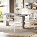 Set 4 Sedie da Pranzo Design Moderno con Schienale Traforato in Plastica Bianco    