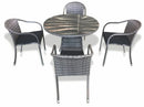 Set Tavolo + 4 Sedie da Giardino in Polyrattan Soriani Milo Grigio