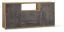 Madia 2 Ante 2 Cassetti 174x84x41 cm Noce Stelvio/Ossido Nero