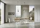 Tavolo Allungabile 130-390x90x77 cm Volantis Quercia Natura Telaio Bianco 
