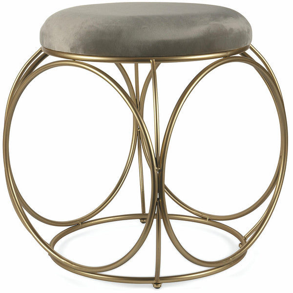 prezzo Sgabello Tondo Ø40x46 cm in Ferro e Velluto Soriani Tortora