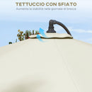 Telo per Ombrellone da Ø295 cm 8 Stecche Palo Centrale o Laterale Resistente all'Acqua Crema  