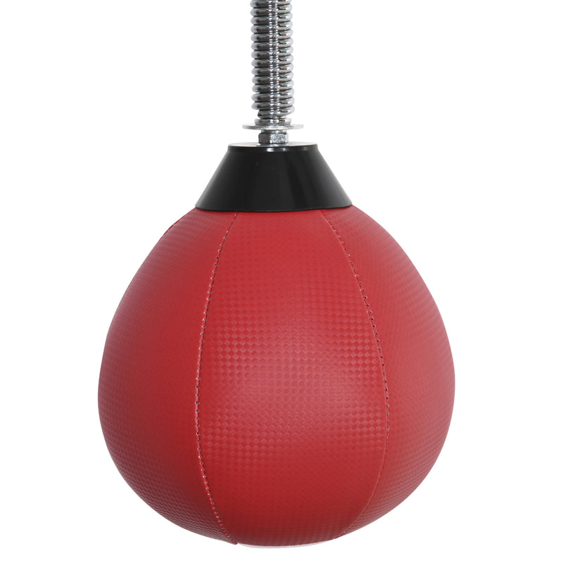 Speed Bag a Parete per Boxe e MMA 79x72x20 cm ad Altezza Regolabile con Asta in Acciaio e PU Rosso  