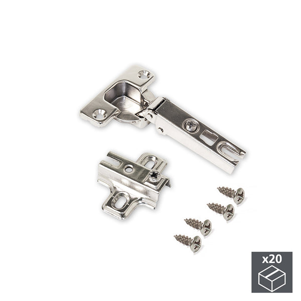 acquista Cerniera a Scodellino 35 mm Collo Dritto 110º Basetta a Vite 20 Pezzi Emuca