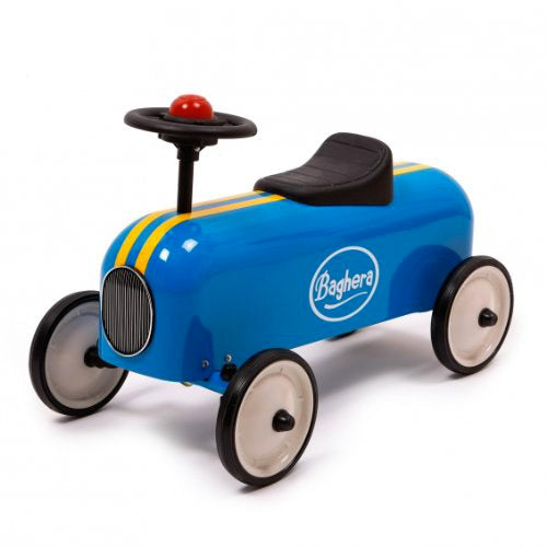 online Auto Cavalcabile Vintage da Corsa per Bambini Baghera Racer Blu