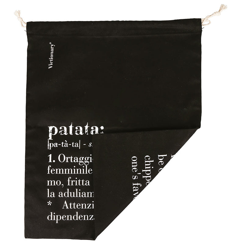 Sacchetto potato/patata 40x30 cm in Cotone VdE Tivoli 1996 Nero