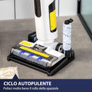 Aspirapolvere Lavapavimenti Senza Fili Wet & Dry Scopa Elettrica con 2 Serbatoi Bianco