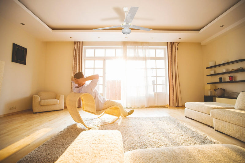 Ventilatore da Soffitto 3 Pale e Lampada Ø140 cm 5 Velocità Kooper Bianco