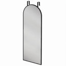 Specchio da Parete e Porta ad Arco 40x110 cm con Ganci e Cornice in Lega di Alluminio e Vetro Temperato Nero      