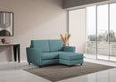 Divano 2 Posti con Pouf 172x145x85 cm Yasel in Tessuto Petrolio