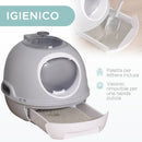 Lettiera per Gatti Chiusa con Vassoio Estraibile 47x55x44 cm 2 Ingressi e Paletta Grigio  