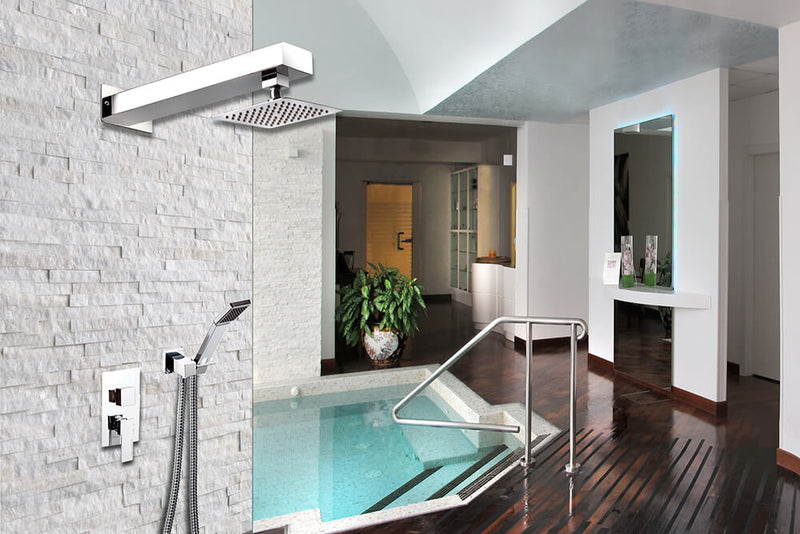 Braccio Doccia Bagno Deviatore Miscelatore e Doccetta in Acciaio Ama Luxury Demetra