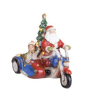 Statuina Babbo Natale con Side Car con Led 31 cm in Porcellana