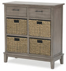 Mobile 2 Cassetti 4 Ceste 73,5x32x78 cm in Legno Soriani Tortora Anticato