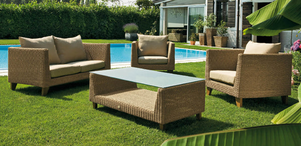 Set da Giardino Divano 2 Poltrone e Tavolino in Wicker Ranieri Honolulu acquista