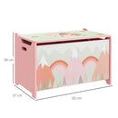 Cassapanca Baule Portagiochi 60x37x39 cm in MDF Rosa