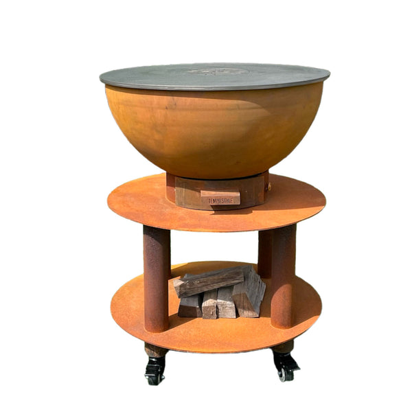 Barbecue a Legna e a Carbone Ø75xH86 cm in Acciaio Corten con Accessori Stromboli Marrone acquista