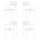 Set 4 sedie da Giardino con Braccioli 57x45/58x81,5h cm in Metallo Aura Bianco